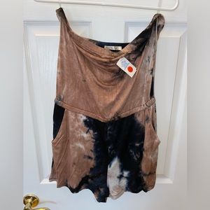 NWT~ Woman's Tie Dye Strapless/Shorts SUMMER ROMPER Size: Large,